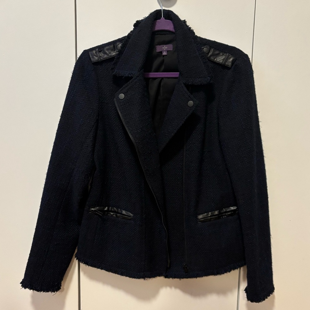 Deep navy blue Tweed blazer jacket